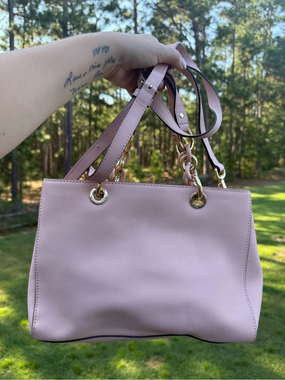 Michael Kors Pink Saffiano Leather Tote - Picture 3 of 7